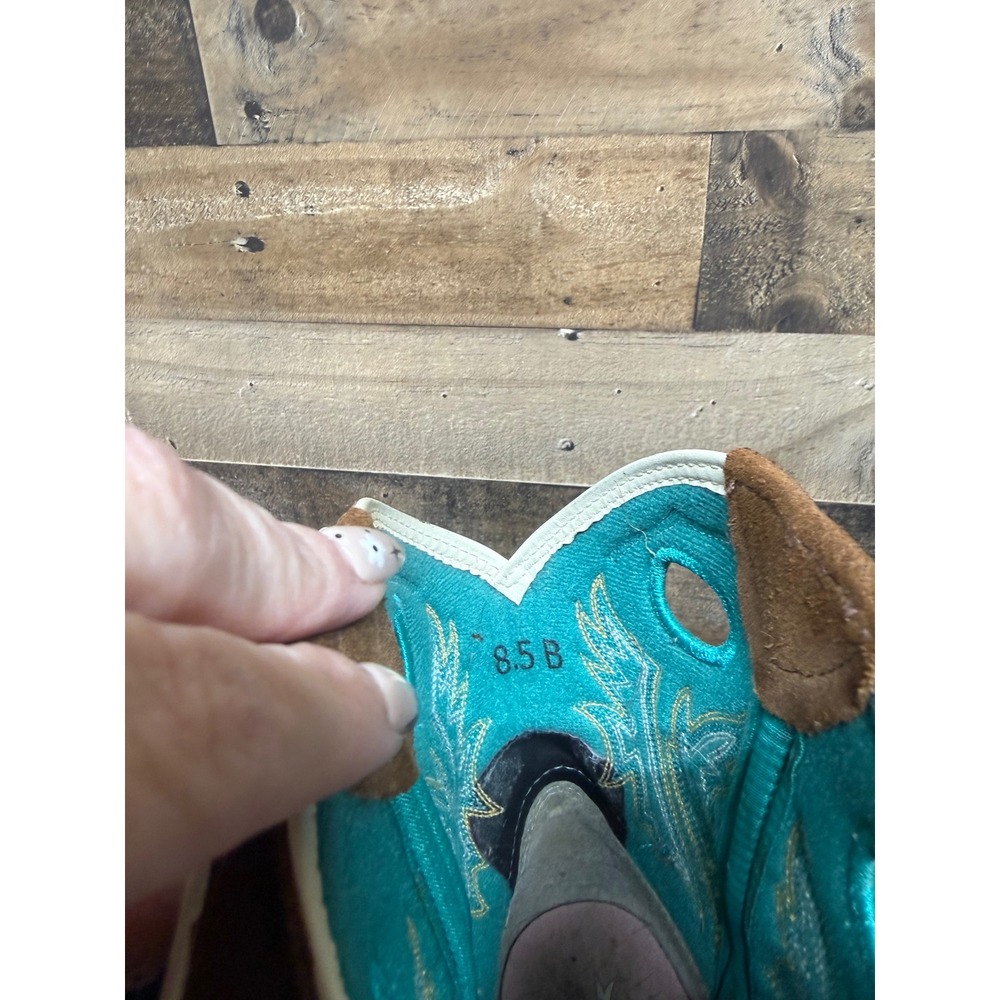 Ariat Fatbaby Western Boots Brown Leather Turquoise Embroidery Womens 8.5 B - Picture 5 of 6